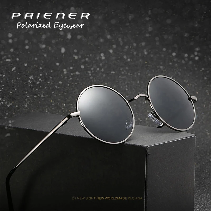 

New Vintage steampunk Polarized Round sunglasses women brand designer metal frame Sun glasses gafas Oculos de sol uv400 Eyewear