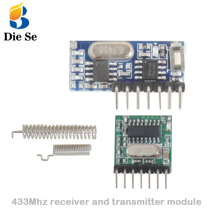 433 МГц беспроводной передатчик и модуль приемника обучающий код EV1527 модуль декодирования 4CH выход с кнопкой обучения DIY пульт дистанционного управления - Цвет: 1 R 1T 2A