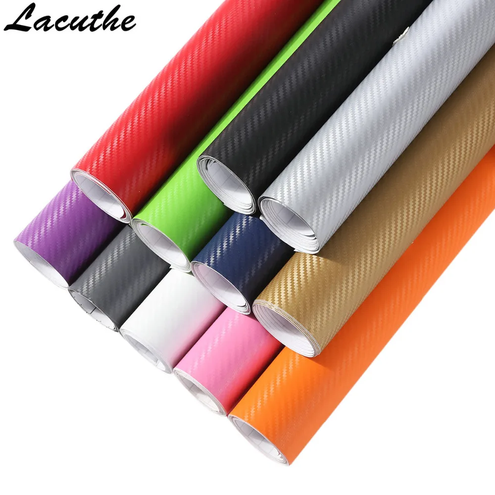 127cm*20cm 3D Carbon Fiber Vinyl Film Car Stickers Waterproof Car Styling Wrap For Auto Vehicle Detailing Car Accessories