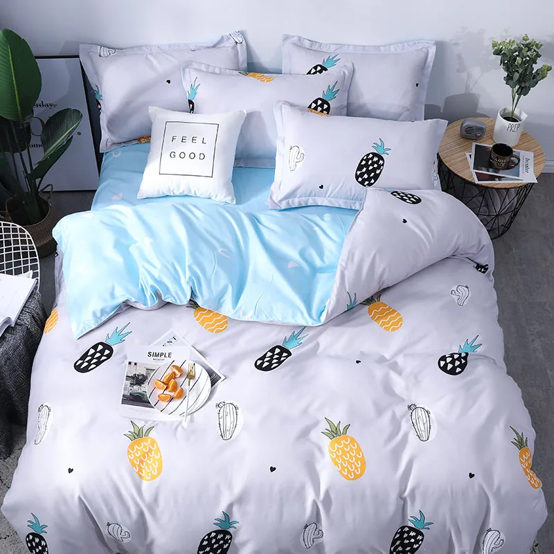 Luxury Bedding set the letter printing Duvet cover sets bed pillowcases sheet set King size Queen size set - Color: 8