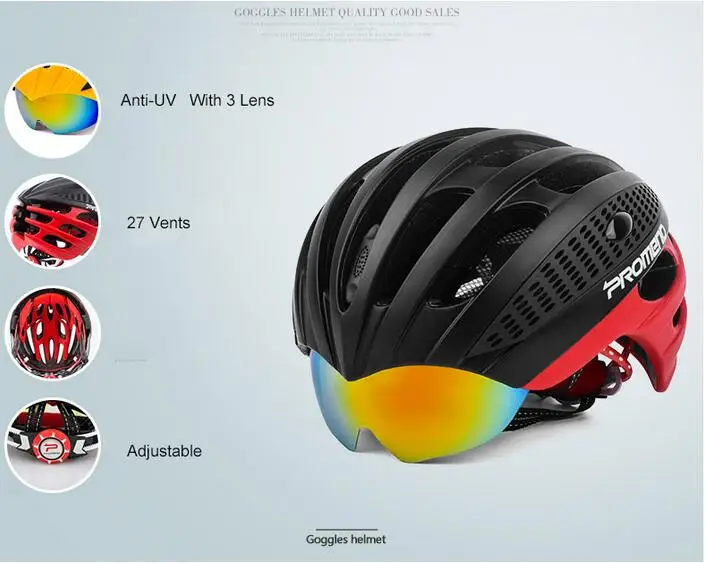 Горячая Распродажа велосипедные очки шлем ультралегкий интегрально-литой велосипедный шлем 2 объектива горный велосипед шлем 27 вентиляционных отверстий 285 г Casco Ciclismo