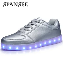 Size 28 45 USB Charge font b Luminous b font Sneakers Glowing font b Shoes b
