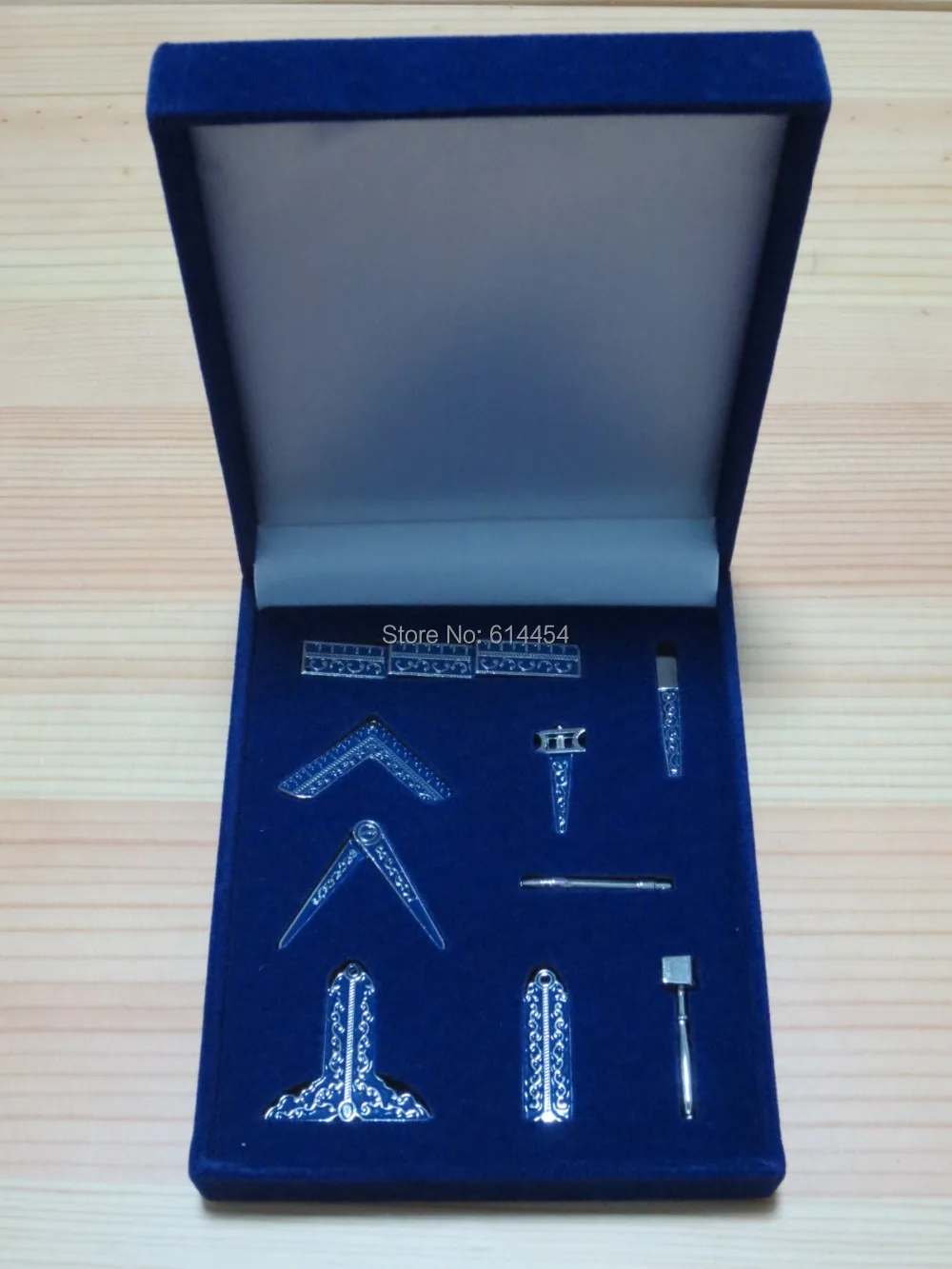 Online Conjunto de herramientas de trabajo en miniatura masónico de regalo de terciopelo en caja