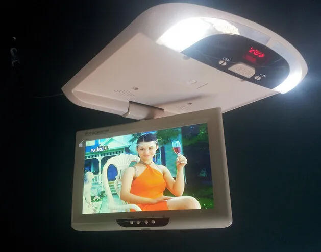 9 дюймов откидной TFT ЖК-монитор 12 в автомобильный монитор бежевый автомобильный монитор на крыше Автомобильный потолочный монитор с 2 видео входом