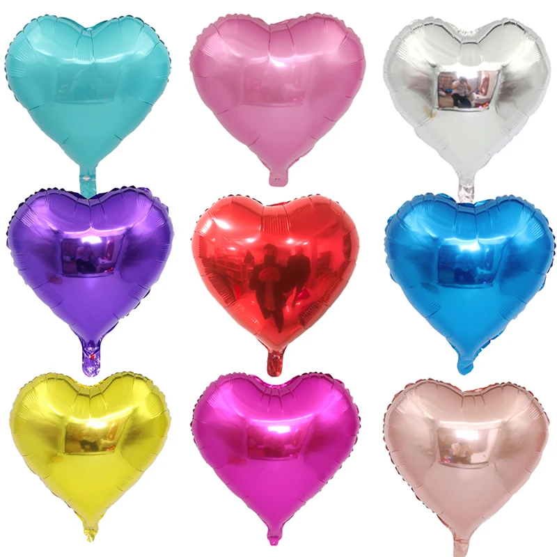 

Hot 10pcs 18 inch Pearl pink Love Foil Heart Helium Balloons Wedding Birthday Party decor Supplies balloon air ballon Globos