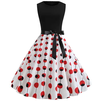 

Vintage Summer Dress Sleeveless Print Casual Evening Party Prom Switching Clothes With Sharp Vintage Party Dress Vestidos Neue