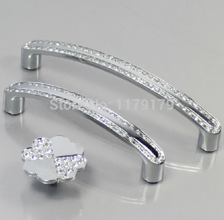 96 мм 128 мм moderrn мода стекла алмаз ручки комода ручки серебро хром выдвижных ящиков кабинет ручки тянуть " 3.75" мебель ручка