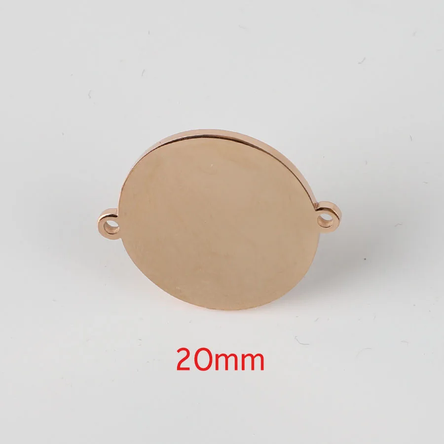 20mm rose gold color FnixtarMirror полированная нержавеющая сталь круглые диски штамповки Заготовки диск Шарм Разъем для DIY Индивидуальные 15/20/25 мм 20 шт/Лот - Окраска металла: 20mm rose gold color