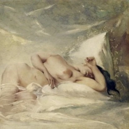Reclining Nude  Charles Chaplin (1825-1891 French) Poster Print (24 x 36)