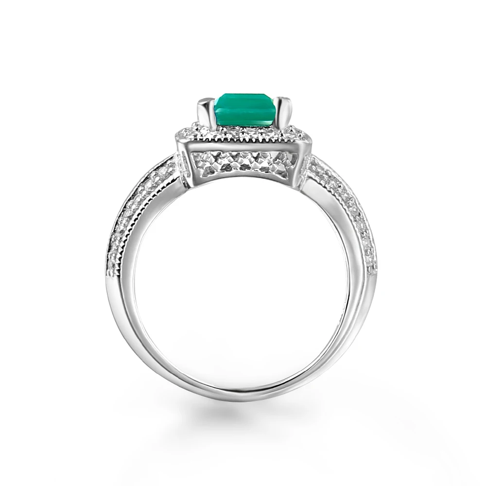 Gem's Ballet 2.05Ct натуральный зеленый агат, натуральный камень, винтажные обручальные кольца, твердые 925 пробы серебряные ювелирные украшения для женщин