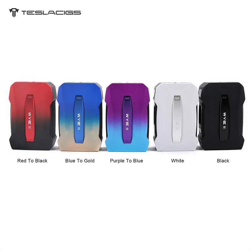 

Original Teslacigs Tesla Wye II 215W Box Mod Powered By Dual 18650 Super Lightweight Vape VS WYE 200W Mod VS Tesla Punk Mod