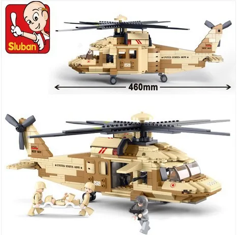 SLUBAN 0509 военные Black Hawk структурные элементы для вертолетов Набор кубиков Совместимость легион техника Playmobil игрушки для детей