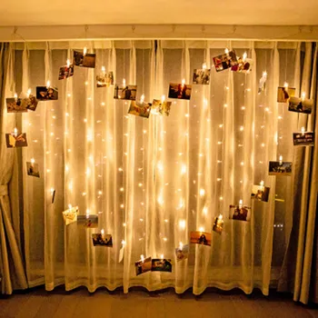 

LOVE LED Light String AC220V Curtain Fairy Light Butterfly Clip Pendant Romantic Wedding Valentine's Led Lights Room Decoration