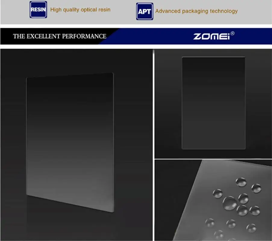 Zomei площадь фильтр 100 мм x 150 мм Окончил нейтральной плотности Серый GND248 ND16 100 мм* 150 мм 100x150 мм для Cokin Z-PRO серии фильтр