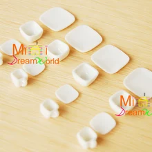 Мини кукольный домик Керамическая Мини-Мебель Модель белой квадратной чашки столовые приборы 16 комплектов Простой японский стиль