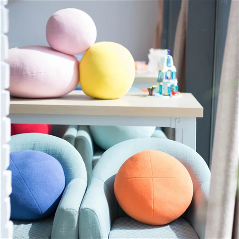 

6Pcs/Set Fashion Creative DIY Rainbow Pillow Colorful simulation Stone cotton back cushion lazy sofa bedroom soft pillow