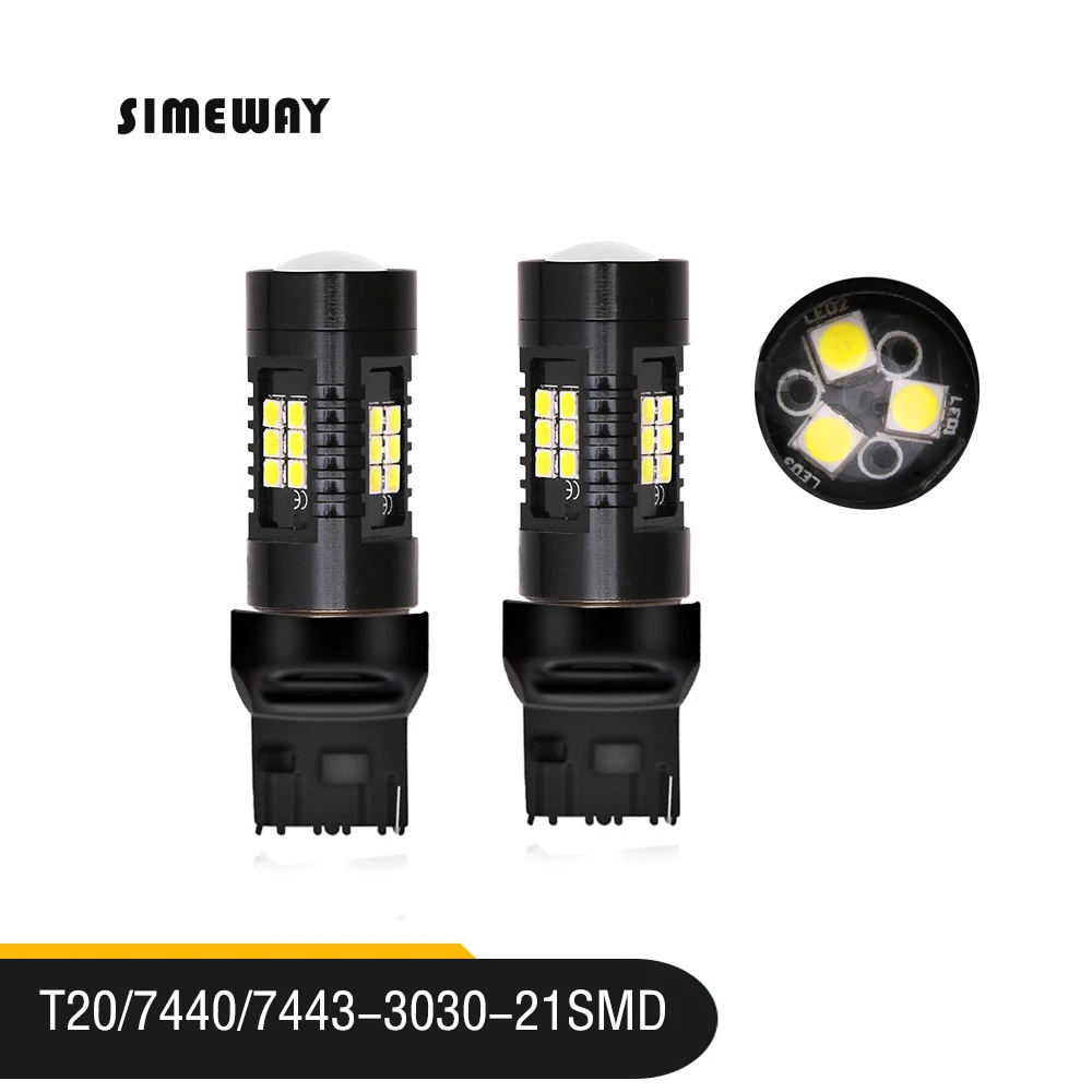 Светодиодная лампа Canbus T20 7443 7440 W21W 1156 BA15S P21W BAY15D светодиодный светодиодные лампы