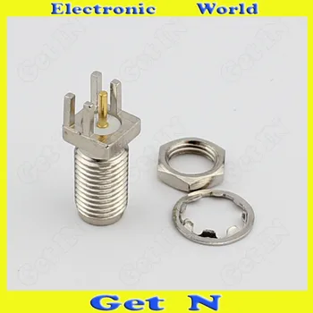 

200pcs High Quality SMA-KHD Weld-On Straight SMA Connector Receptacle Socket with Outside Thread Fit for PCB SMT Panel