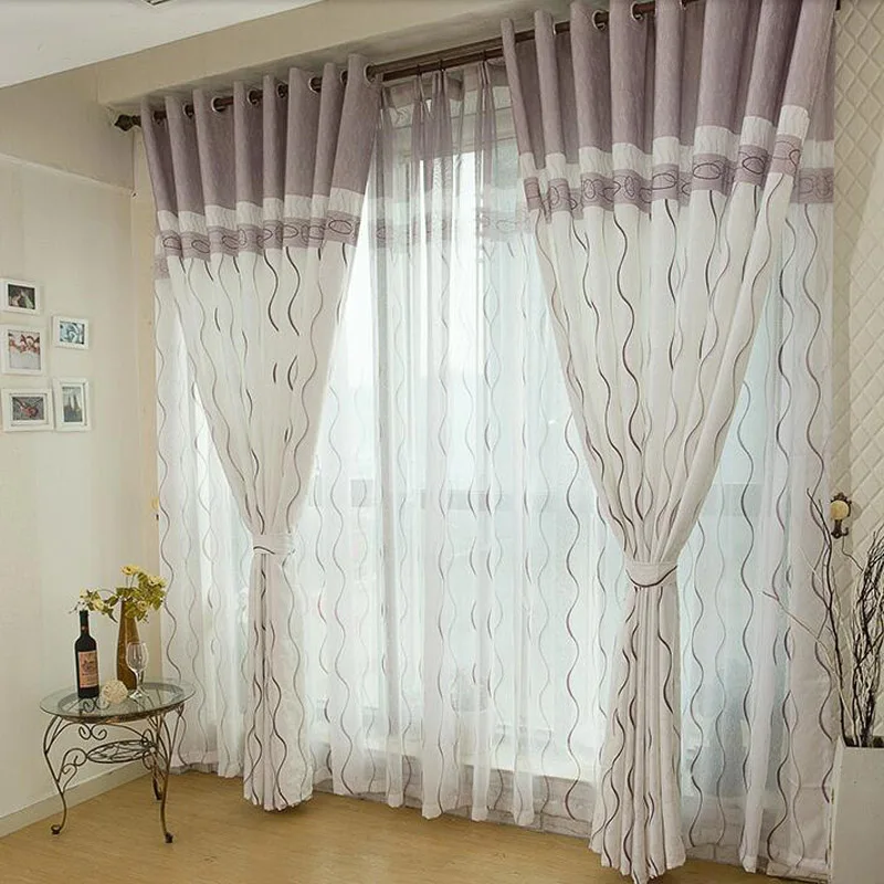 striped curtains printed tulle window panel sheer voile for modern