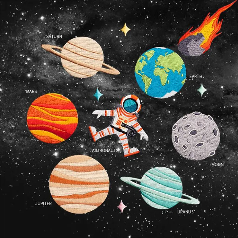 DOUBLEHEE The Universe Planet Moon Mars метеориты вышитые железные нашивки красота Вышивка Сделай