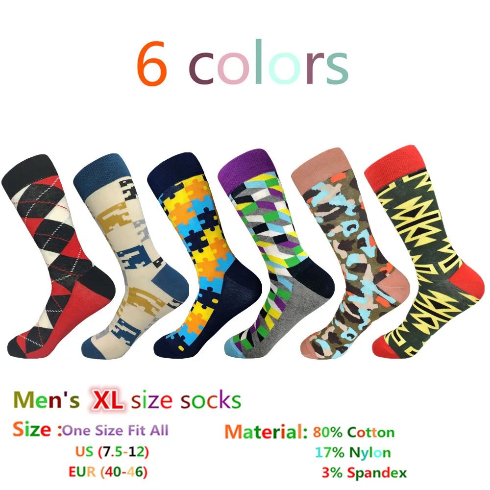 Calcetines Hombre 2019 роскошные мужские носки яркие цветные изящные забавные с узором в