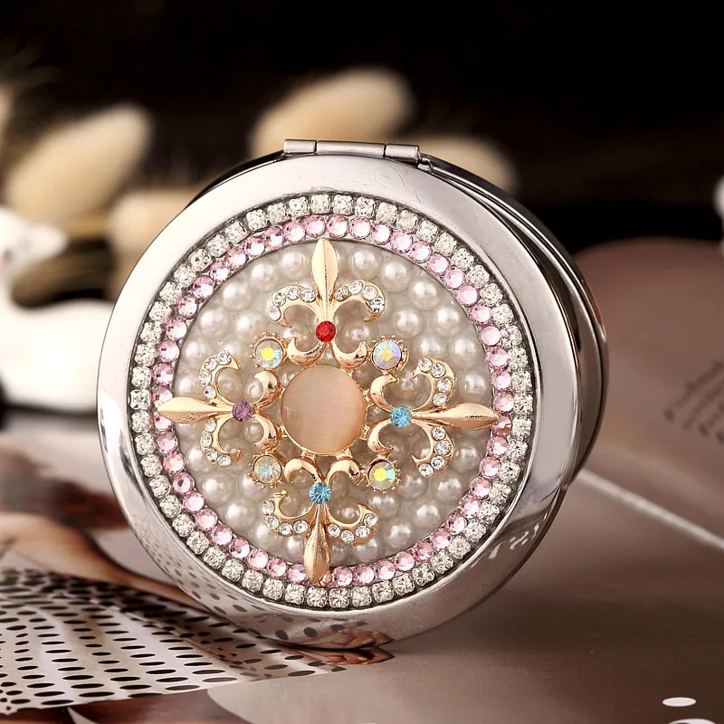 

Free Customized engrave,Party Favors Gift,Mini Pocket Cosmetic makeup mirror,Foldable Magnifying compact mirror Christ Crossing