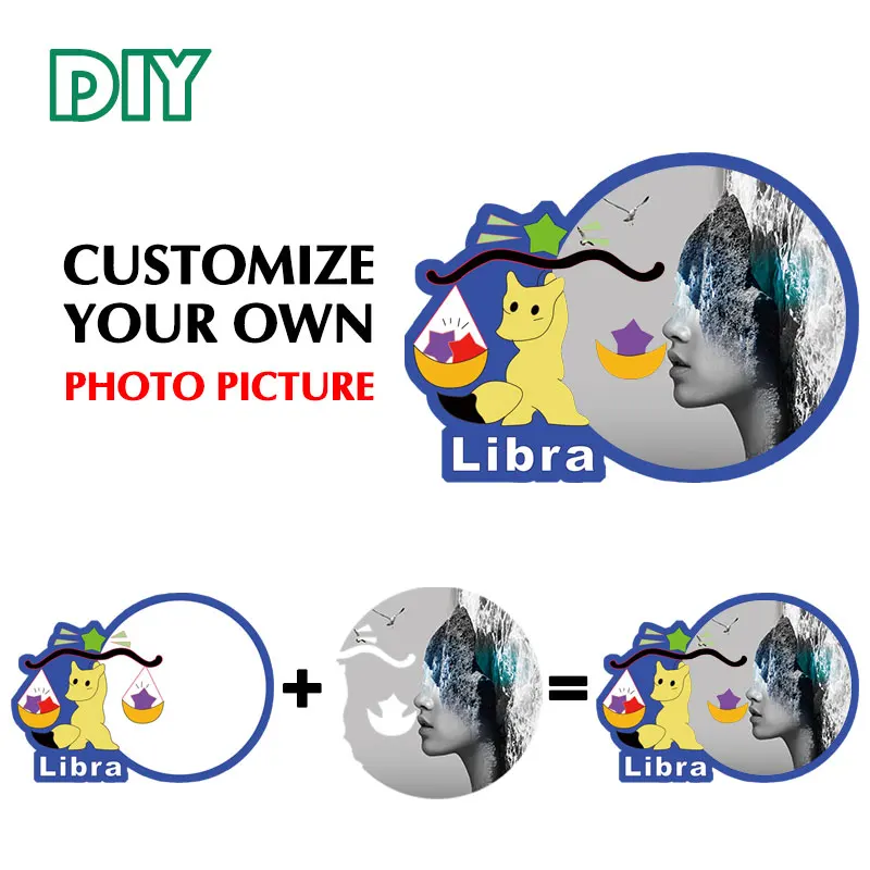 DIY ваши изображения печатные МДФ деревянная фоторамка с двенадцатью созвездиями