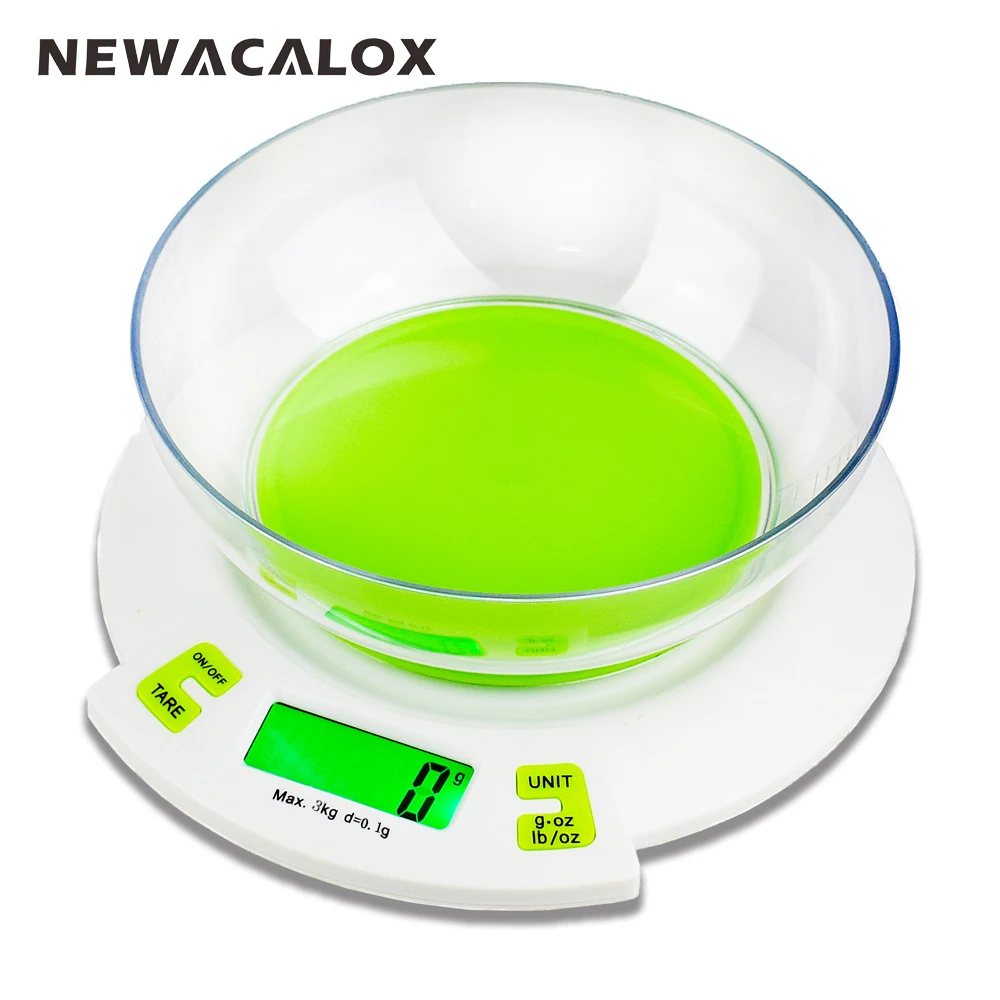 

NEWACALOX 3kg x 0.1g Digital Scales for Food Die Postal Balance of Kitchen Scale Cooking Tools Electronic Weight Scale