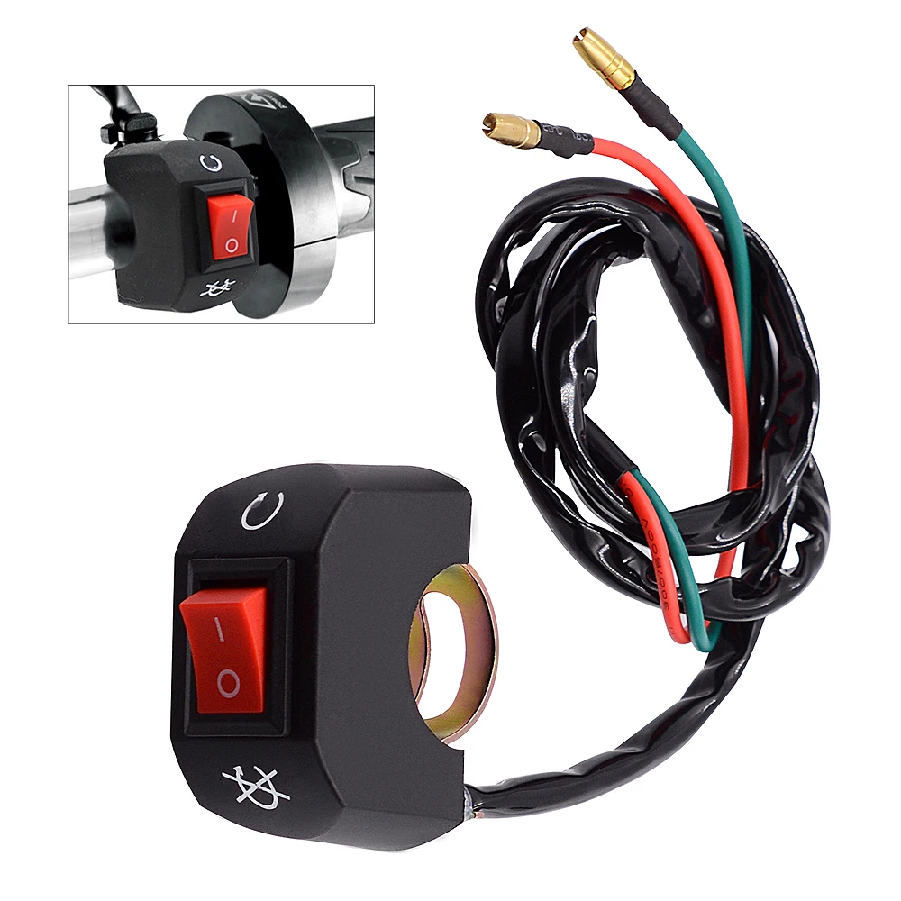 Universal Waterproof Black 12V Handlebar Switch ON OFF Button Headlight