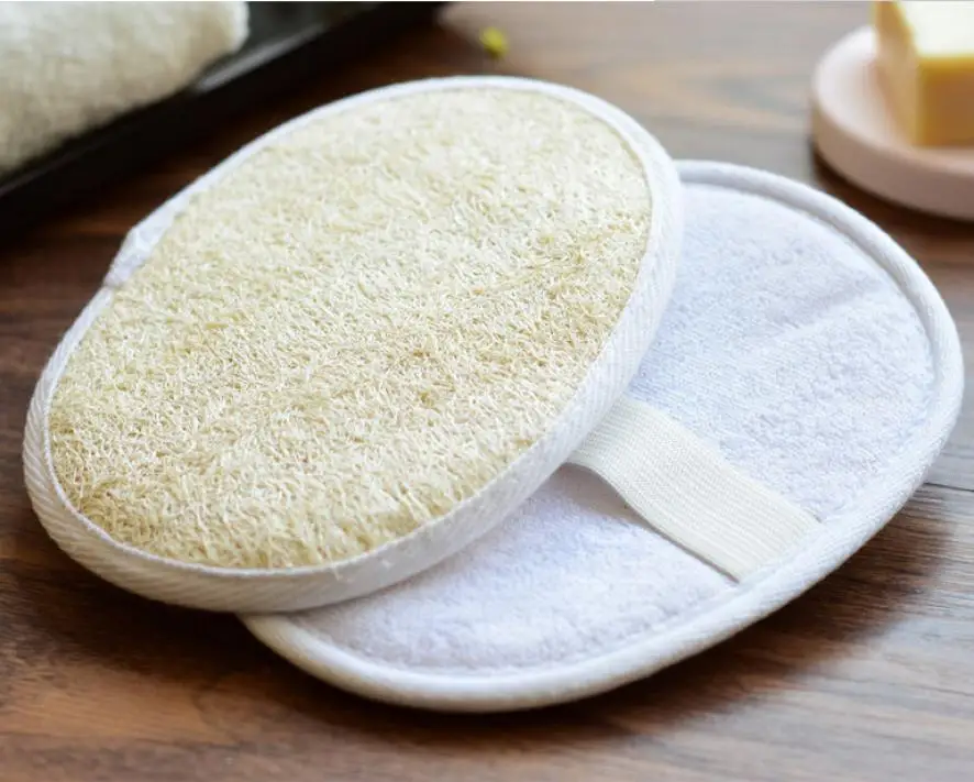 Новинка натуральная губка для душа Loofah скруббер отшелушивающий коврик ванной