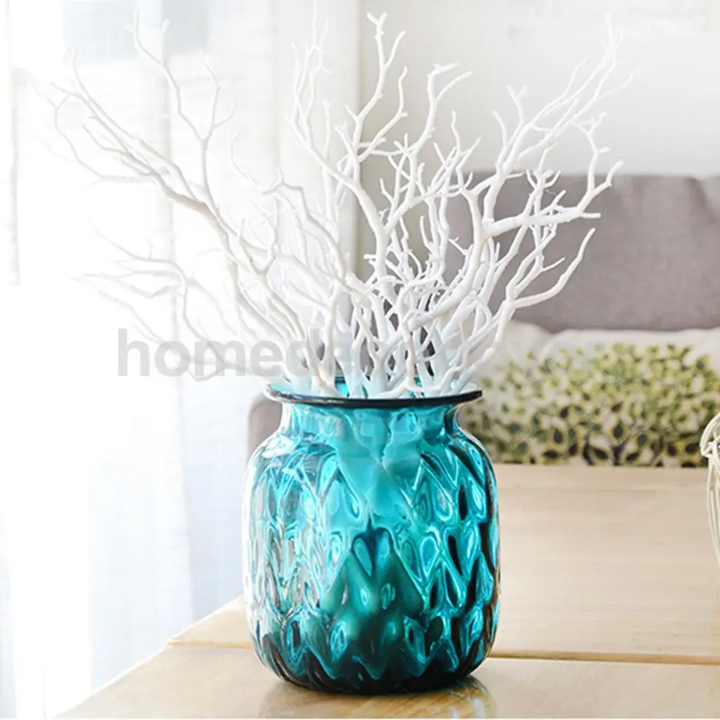 Artificial Simulation Small Trees Branch Stick Home Shop Garden Table Decor Green / White	
