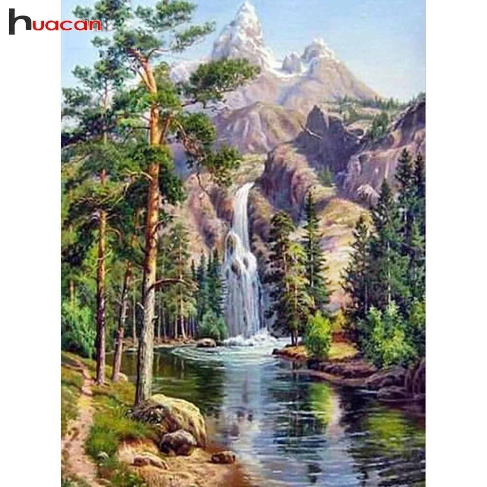 

HUACAN 5D DIY Diamond Painting Landscape Diamond Mosaic Waterfall Diamond Embroidery Full Square Picture Of Rhinestone Handmade