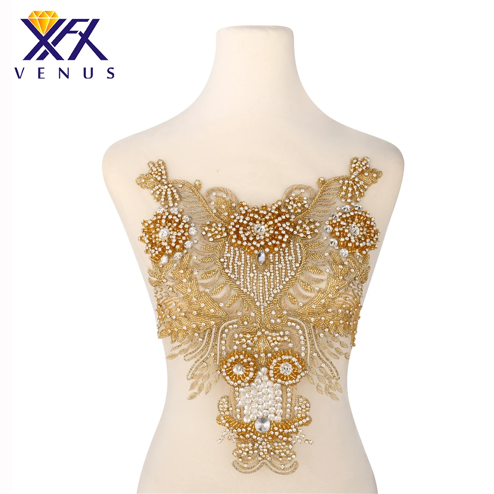 

XINFANGXIU Стразы вышитые нашивки-аппликация бусины патчи для DIY Свадебные платья одежда швейная ткань аксессуары