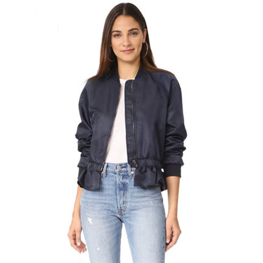 Womens Navy Bomber Jacket vlr.eng.br