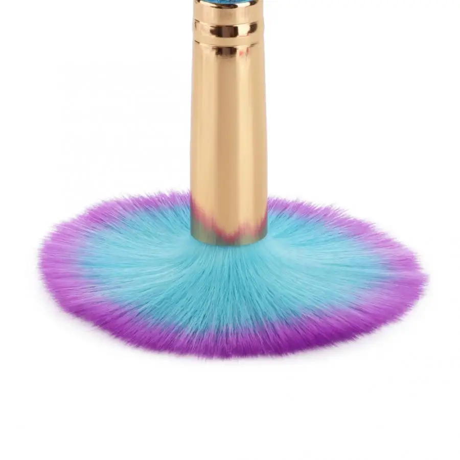 Щетки для ногтей 4 цвета лака для ногтей щетка для удаления пыли Nail Art Brush порошок Маникюр Инструмент ногти аксессуары - Цвет: Blue