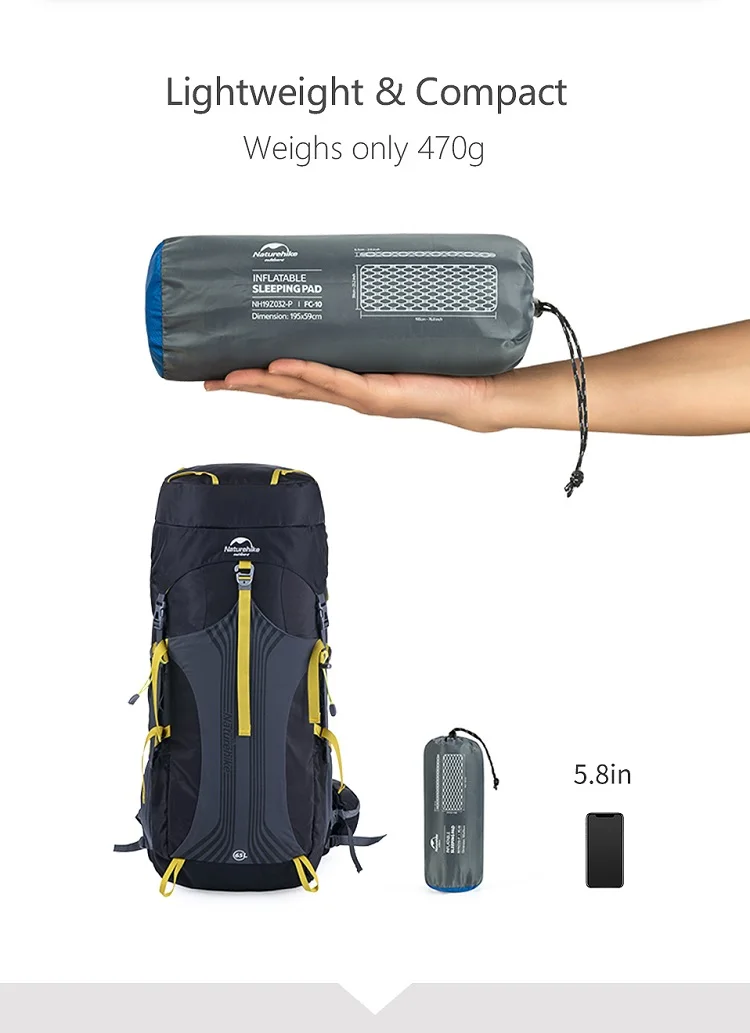 Colchão para Camping Almofada de Dormir Esteira de Acampamento Ultraleve ao ar Naturehike Livre Inflável Almofada Caminhadas Mochila 10 para acampamento caminhadas mochila