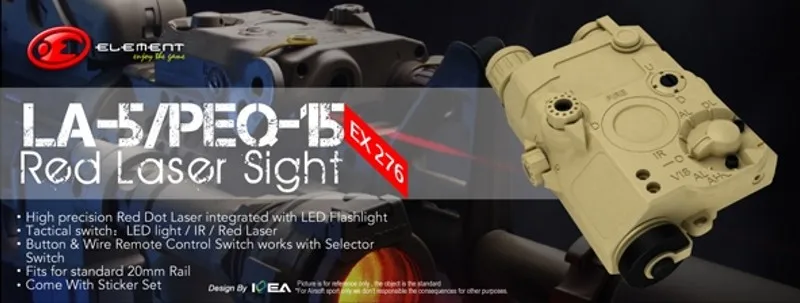 Dispositivo a Laser Combinação de Luz Elemento Arma Luz Night Vision ir Paintball Caça Peq15 Ex276 Laser Peq 15 La5 Led 2 Caça PEQ15 EX276 Combinação de Luz Laser