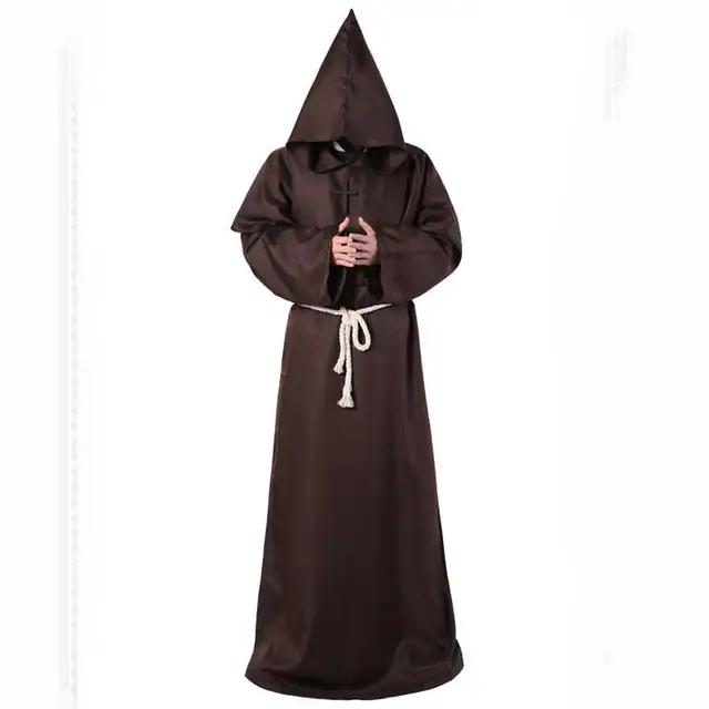 Adult Wizard Costume Friar Priest Cloak Comic Con Party Cosplay Costume 