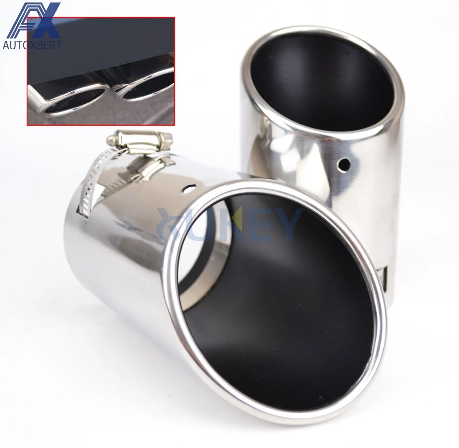 

AX FOR VW PASSAT B6 3C 2005~2010/ CC 2009~2012/EOS MUFFLER TAIL PIPE TAILPIPE END CHROME TRIM 2PC STAINLESS STEEL EXHAUST TIP