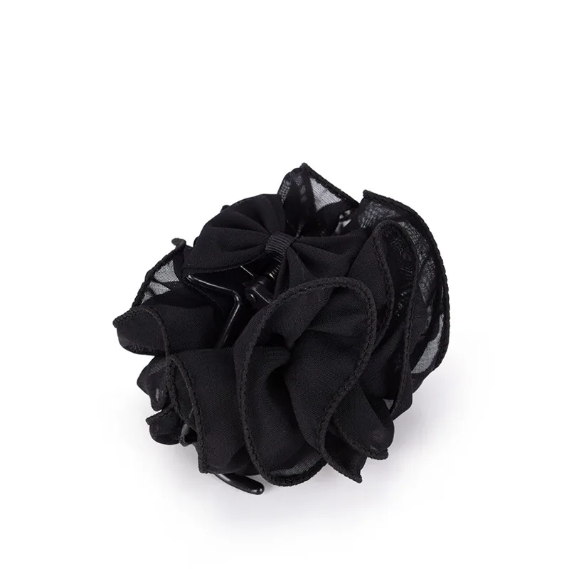 black head scarf New Arrival 1Pc Women Chiffon Rose Flower Hair Claw Bow Jaw Clip Barrette Headwear head wrap for women Hair Accessories