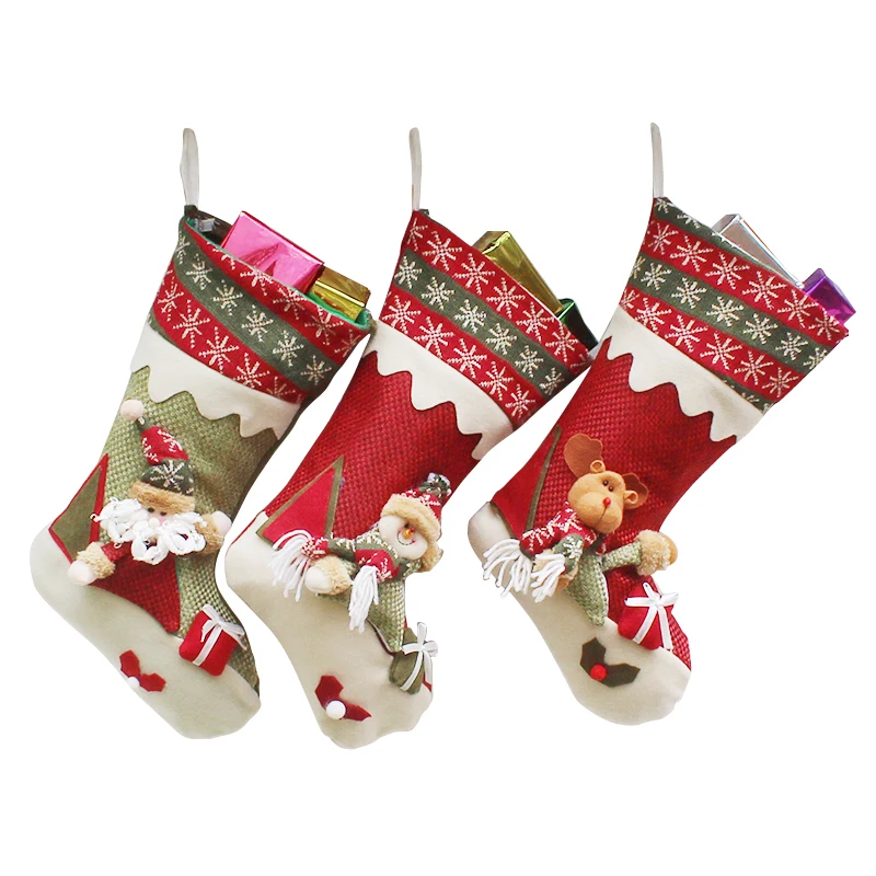 Christmas Stockings Socks Ornament Gift Boots Hanging Christmas Tree Pendant Candy Box Gifts Bags Merry Xmas Aliexpress Home Garden