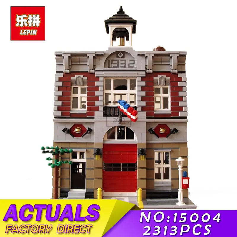 

LEPIN 15004 2313Pcs City Creator Fire Brigade Model Kits figures Street Building Blocks Bricks Compatible Toys Gift 10197
