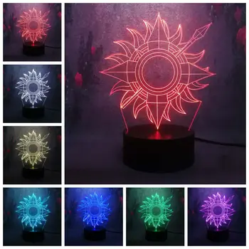 

Novelty Sign Gold gun running through the Sun 3D LED 7 Color Chang Lamp Game of Thrones Show Nightlight Child Room Deco Toy Gift