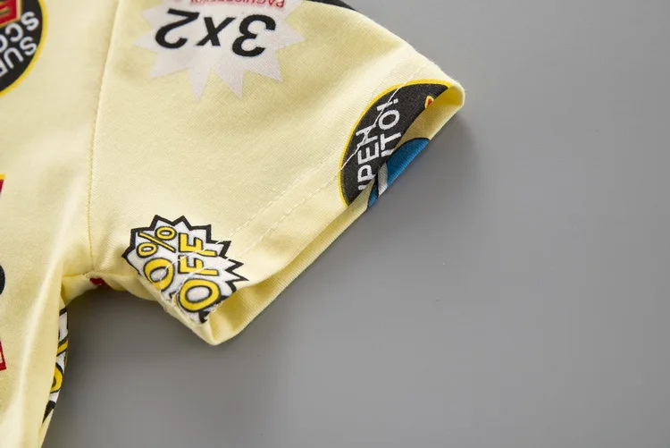 Roupas de Verão T-merda + Calças Criança Menino Meninos Algodão Turn-down Camiseta Crianças Conjunto Curtas 1 2 3 4 Anos 14 Cheap Conjuntos de roupas