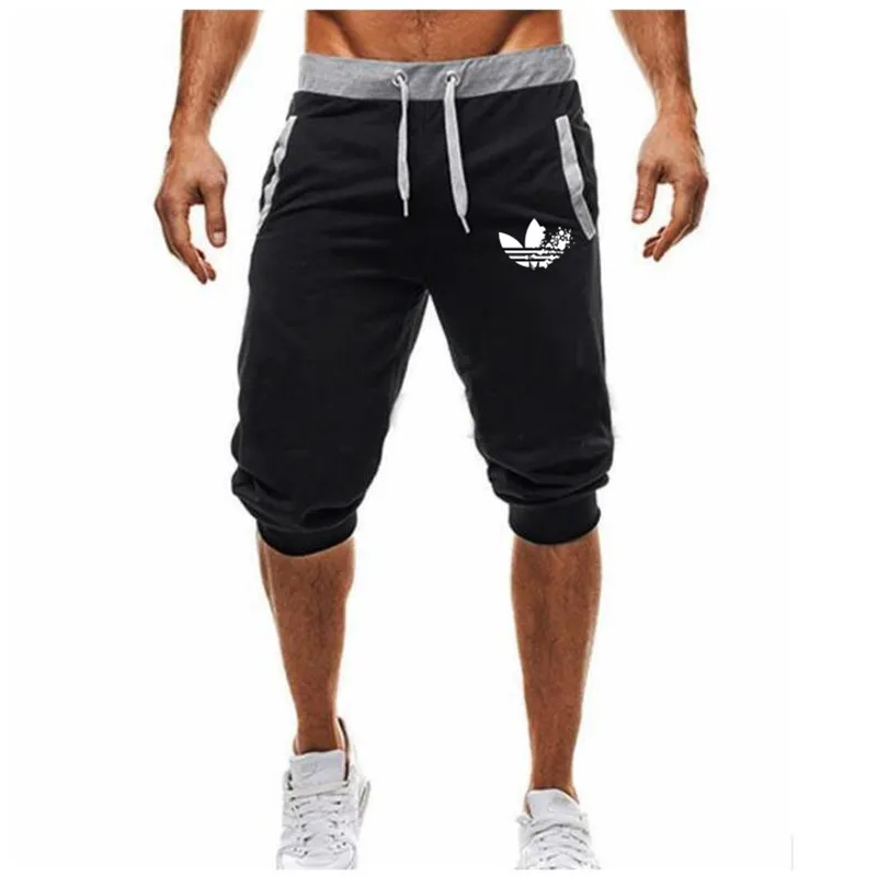 

2019 New Summer men Shorts Knee Length print Shorts Color Patchwork Joggers Short Sweatpants Men Bermuda Shorts roupa masculina