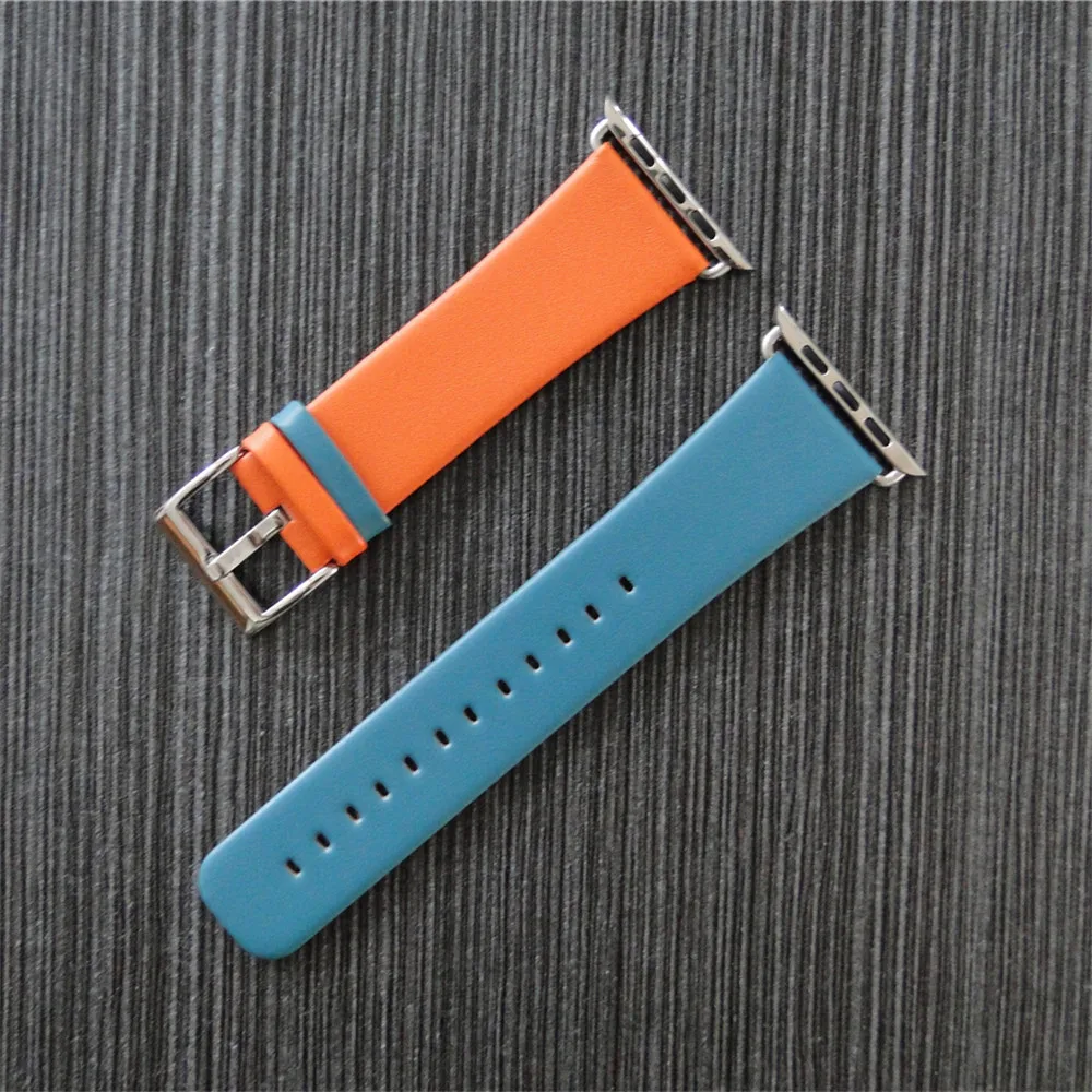 Модный двухцветный ремешок для часов для Apple Watch 38 мм 40 мм ремешок из натуральной кожи для iWatch 42 мм 44 мм Серия 1 2 3 4 браслет