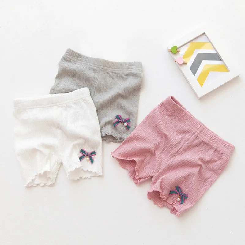 Mädchen Sicherheits Kurze Hosen Unterwäsche Leggings Mädchen Boxer Briefs Kurze Strand Hosen Bogen Rüsche Kinder Sicherheit Verhindern Geleert Shorts