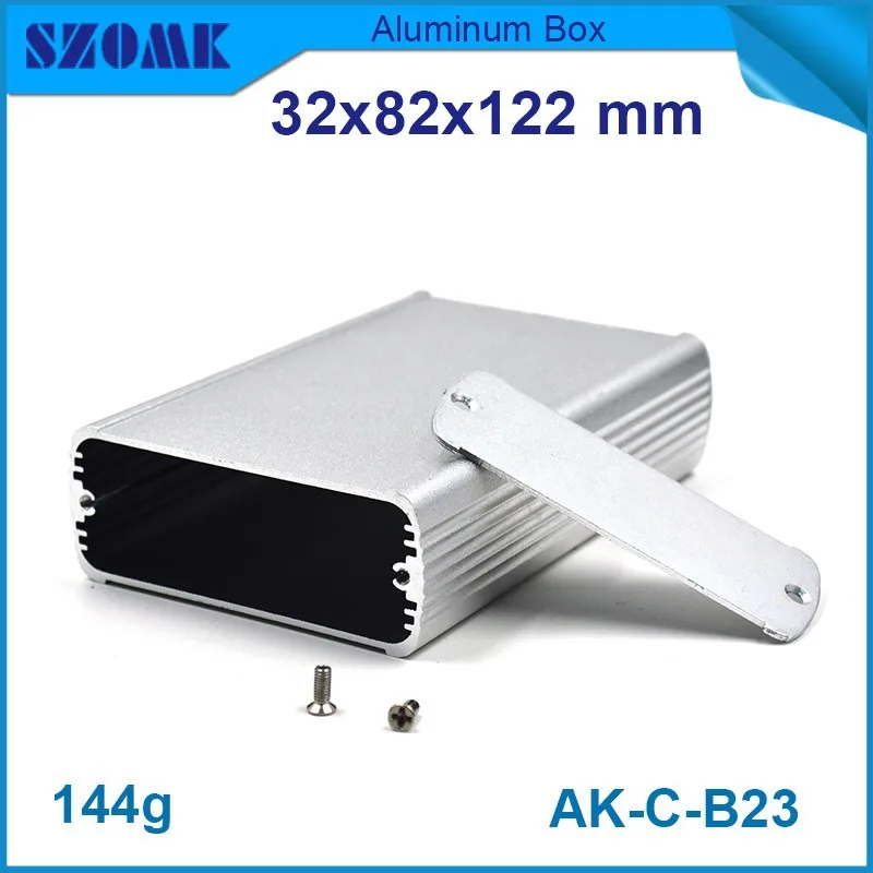 

aluminium box enclosure szomk 4 pcs/lot in silver color 2 end panels and 2 screws holes with aluminum case body 120 mm length