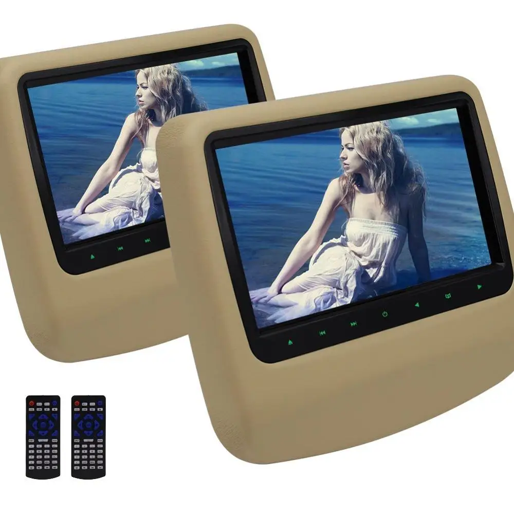 2 PCS Car CD Headrest DVD Player Monitors Built in Speaker FM IR