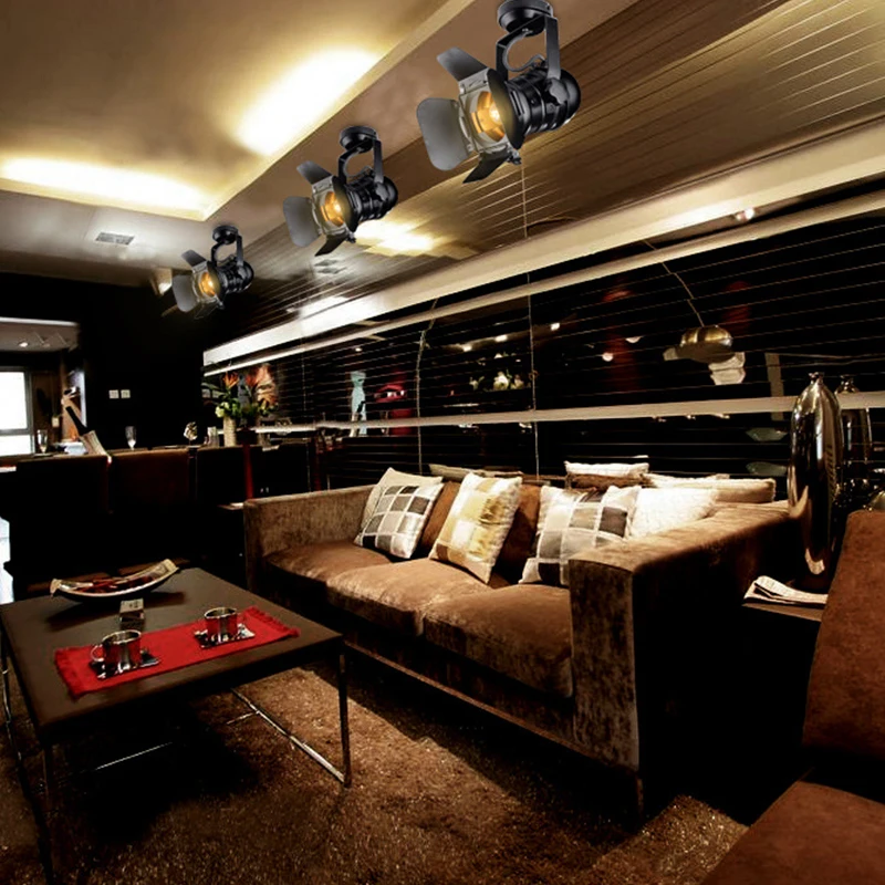 Lâmpada de Luz Folhas para Barra E26 do Vintage Base Celling Ferro Industrial Retro Ajustável 4 Café Estilo Loft Luminária - E27 5 Luzes e Iluminação